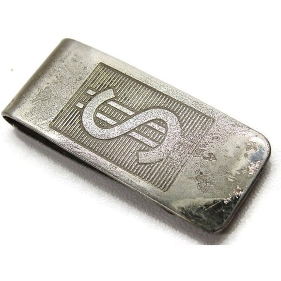 Dollar $ Sign Money Clip Stainless Steel Wallet Credit Card Cash Vintage Wear - Picture 1 of 6